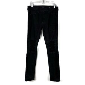 PacSun Men’s Distressed Patchwork Denim Skinny Jeans in Black
